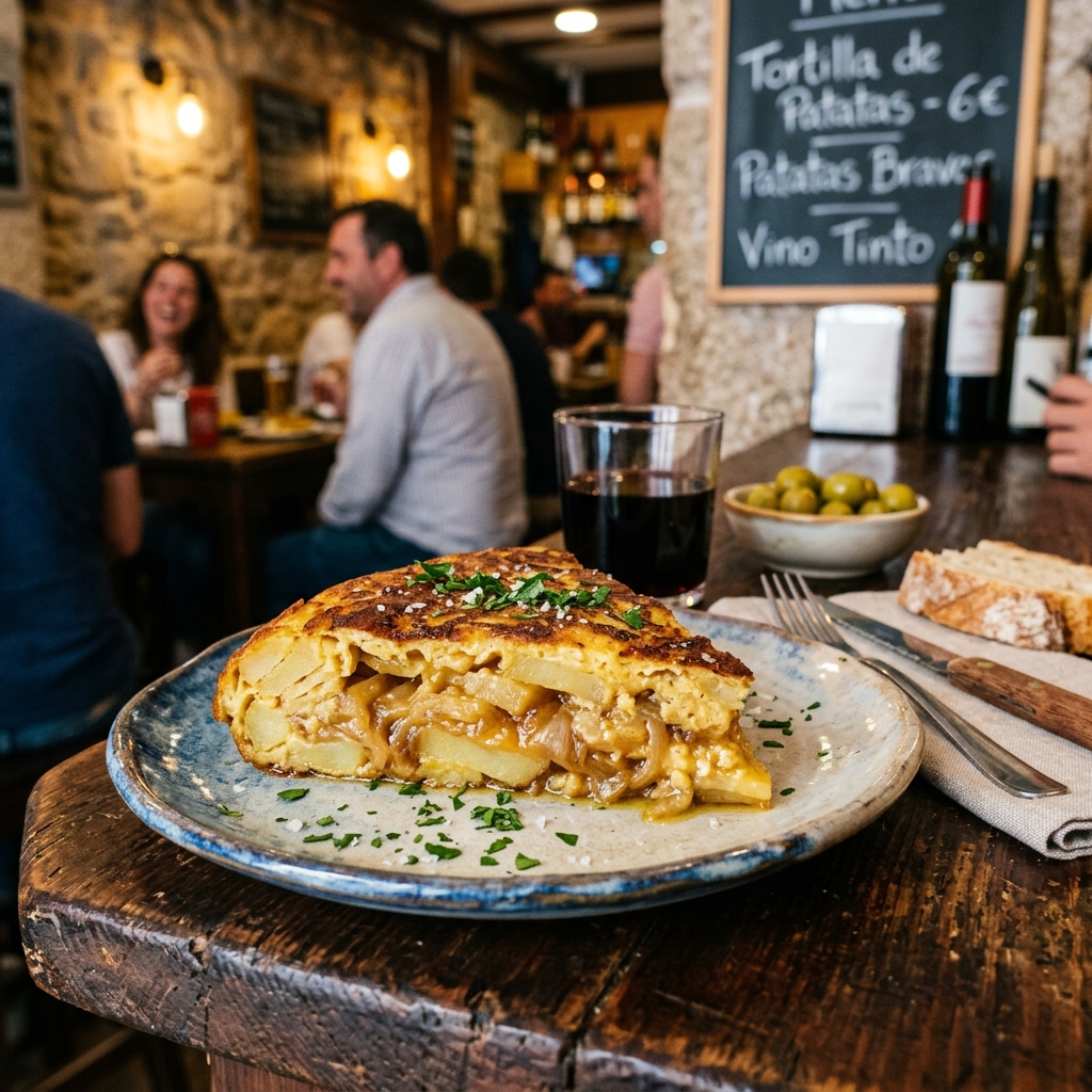Tortilla de Patatas Tradicional con Cebolla