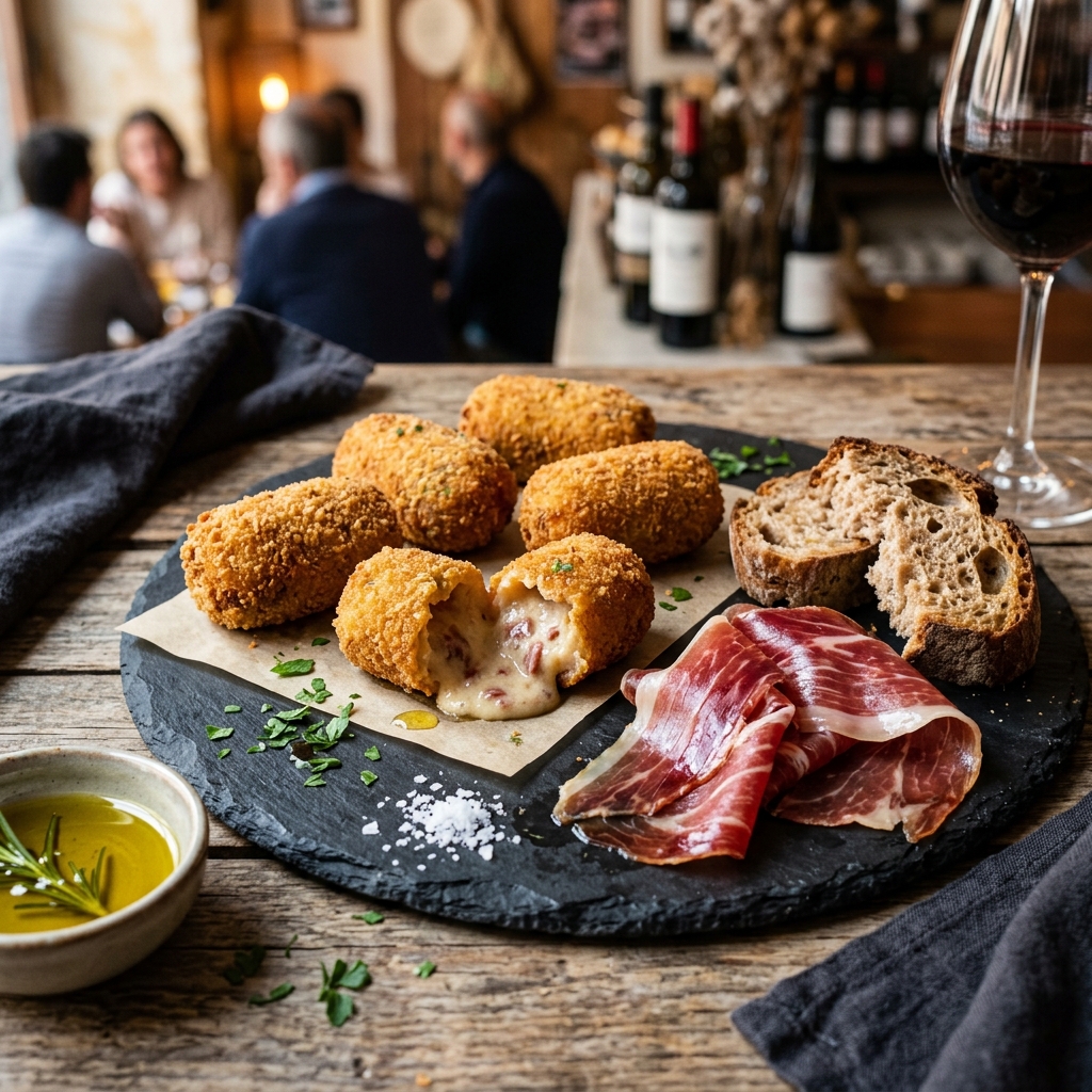 Croquetas Caseras de Jamón Ibérico y Boletus (6 uds)
